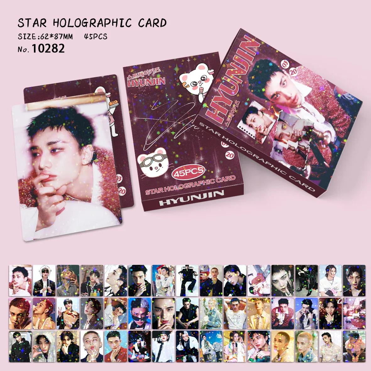 

2026 STRSYKIDS 45pcs KPOP SKZOO New HYUNJIN Flash Card LOMO Card Photo Card Avatar Card Collection Gift