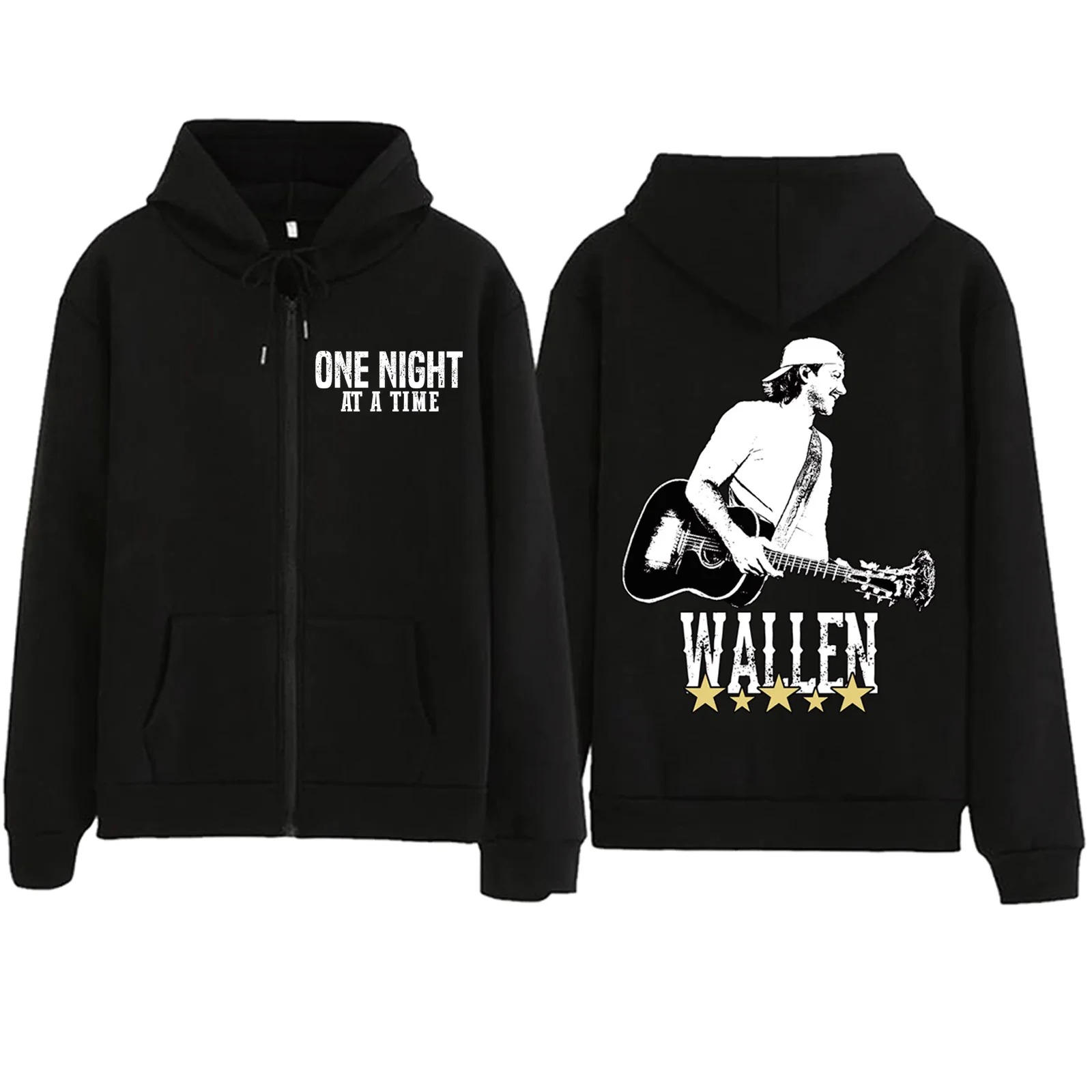 

Morgan Wallen Western Country Music Zipper Hoodie One Thing At A Time Harajuku Pullover Tops Sweatshirt Streetwear Fans Gift