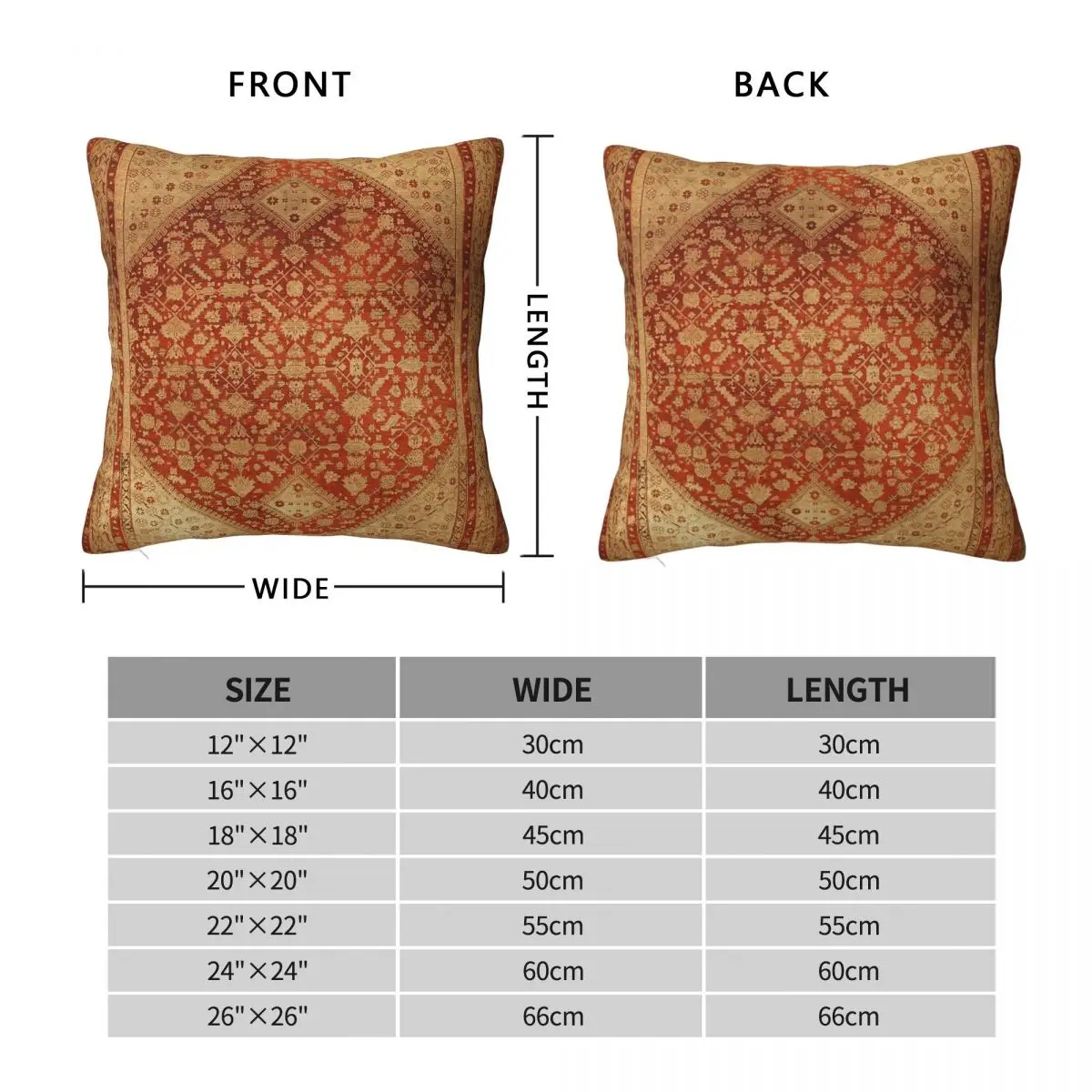 Antique Turkish Ghiordes Square Pillowcase Polyester Linen Velvet Creative Zip Decor Throw Pillow Case Home Cushion Cover 18