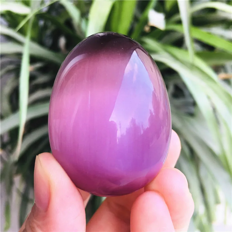 Natural crystal Purple opal egg shaped specimen gem crystal healing reiki natural gem egg +base