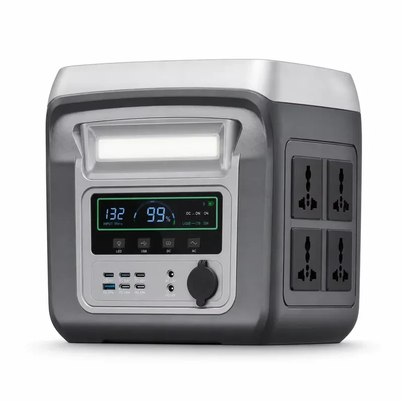 1000W Portable Power Station LiFePO4 Battery Solar Generator Pure Sine Wave Backup Power Supply Outdoor Emergency Home Use