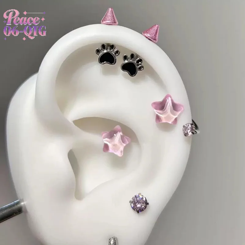 Men'S Accessories Jewelry Sale - New Sale 1pair Cute Cat Paw