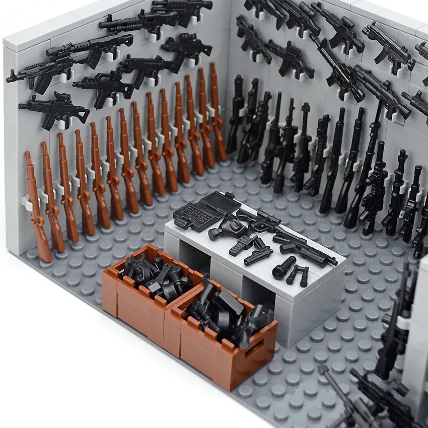 

Строительные блоки SWAT MOC, оружие, военные сцены, дом, пистолет, аксессуары, игрушки, совместимы с классическими строительными блоками