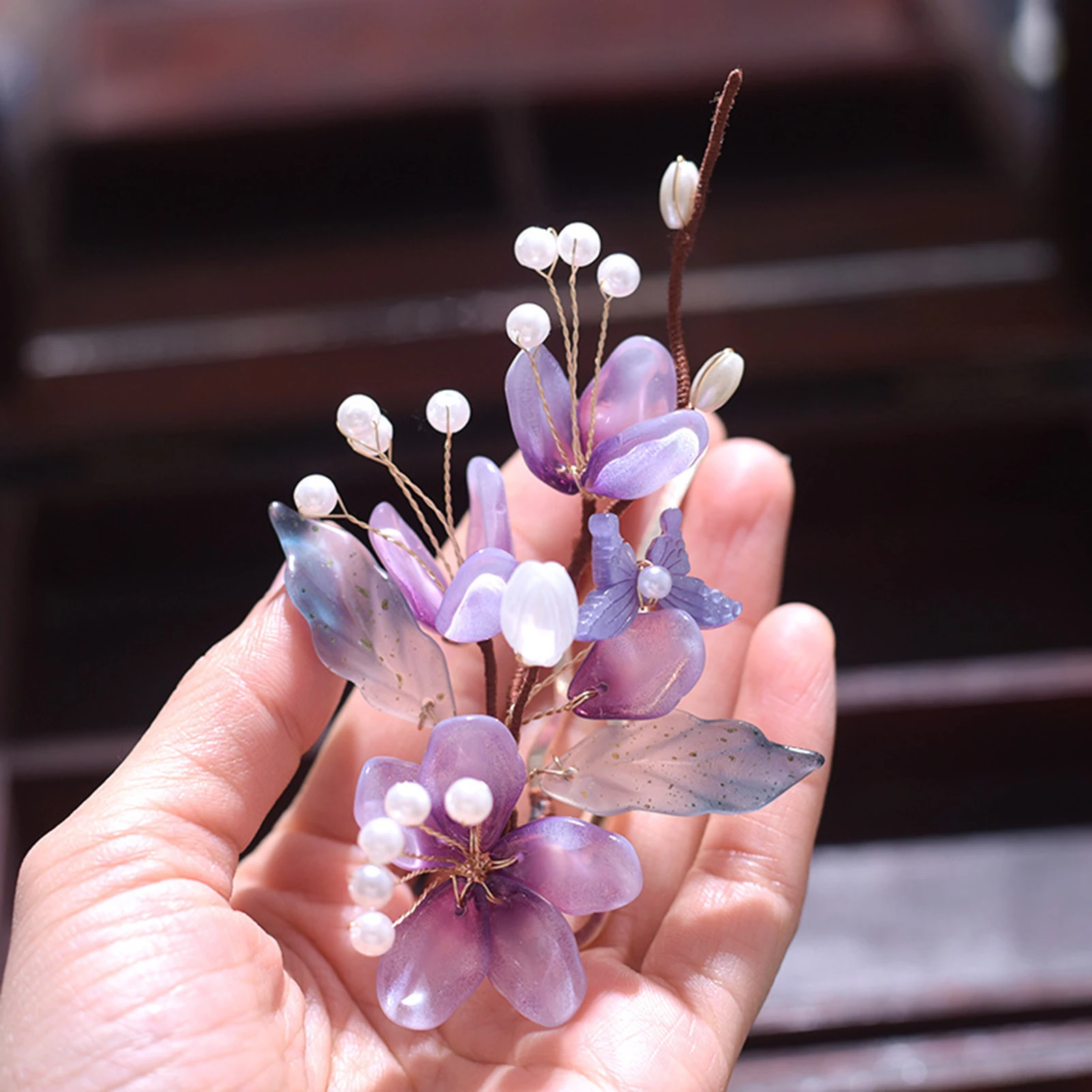 Jepit Rambut Retro Bunga Ungu - Hanbok Hair Pin ulasan dan harga