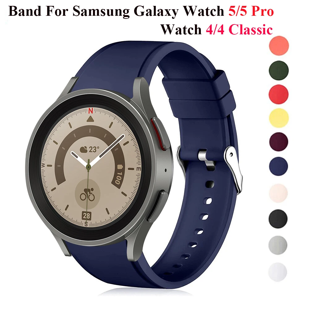 20mm Silicone Strap For Samsung Galaxy Watch 5 Pro 45mm Watch 5 40mm 44mm Sport Correa Bracelet Galaxy Watch 6/4/4 Classic Band