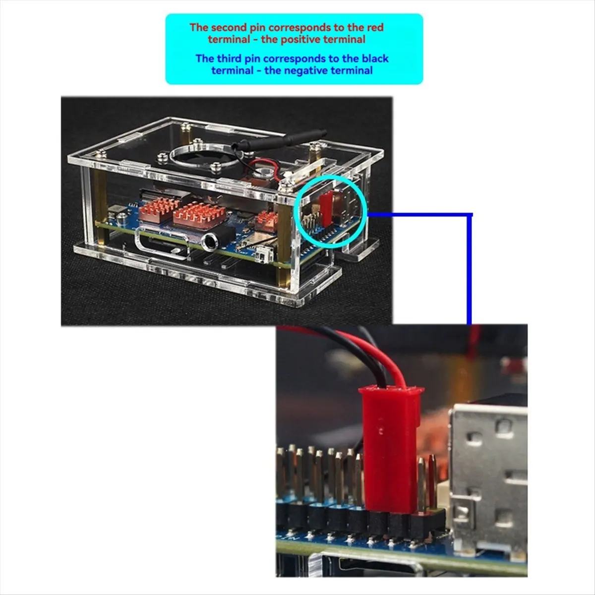 Caja acrílica A73T para Orange Pi RV2, ventilador de refrigeración activo y pasivo, disipadores de calor para Orange Pi RV2 OPI RV2