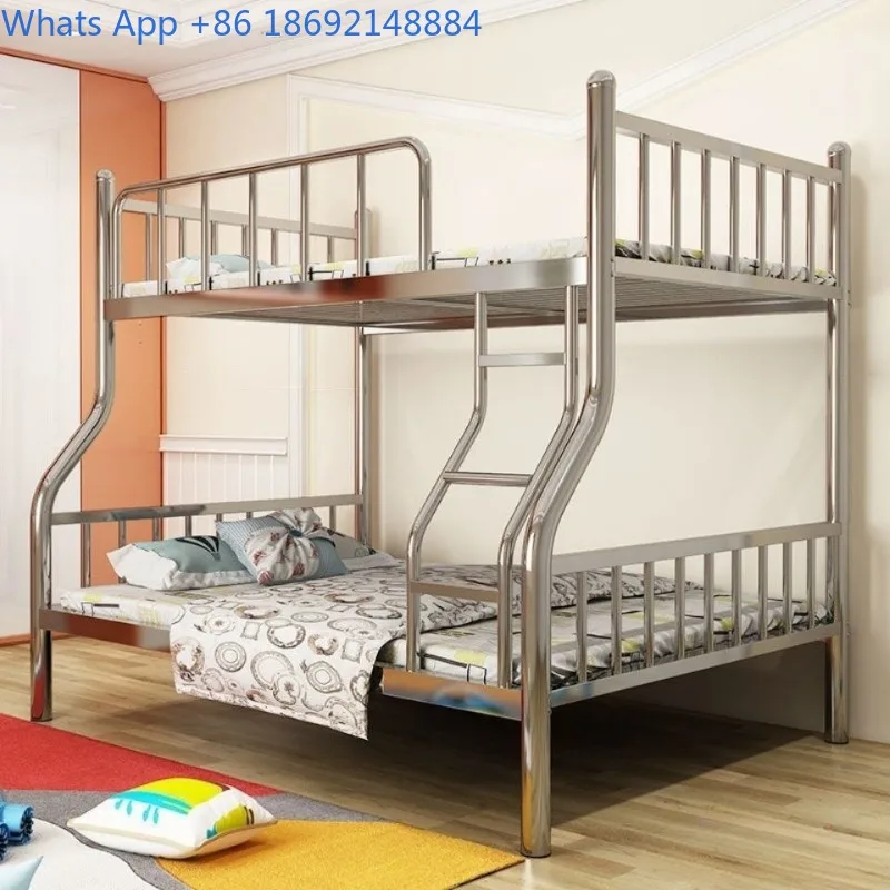 304 Stainless Steel Bed Sheet Double Bunk Bed Adult Upper 1m5x Lower 1m8x 2m Dormitory Bed