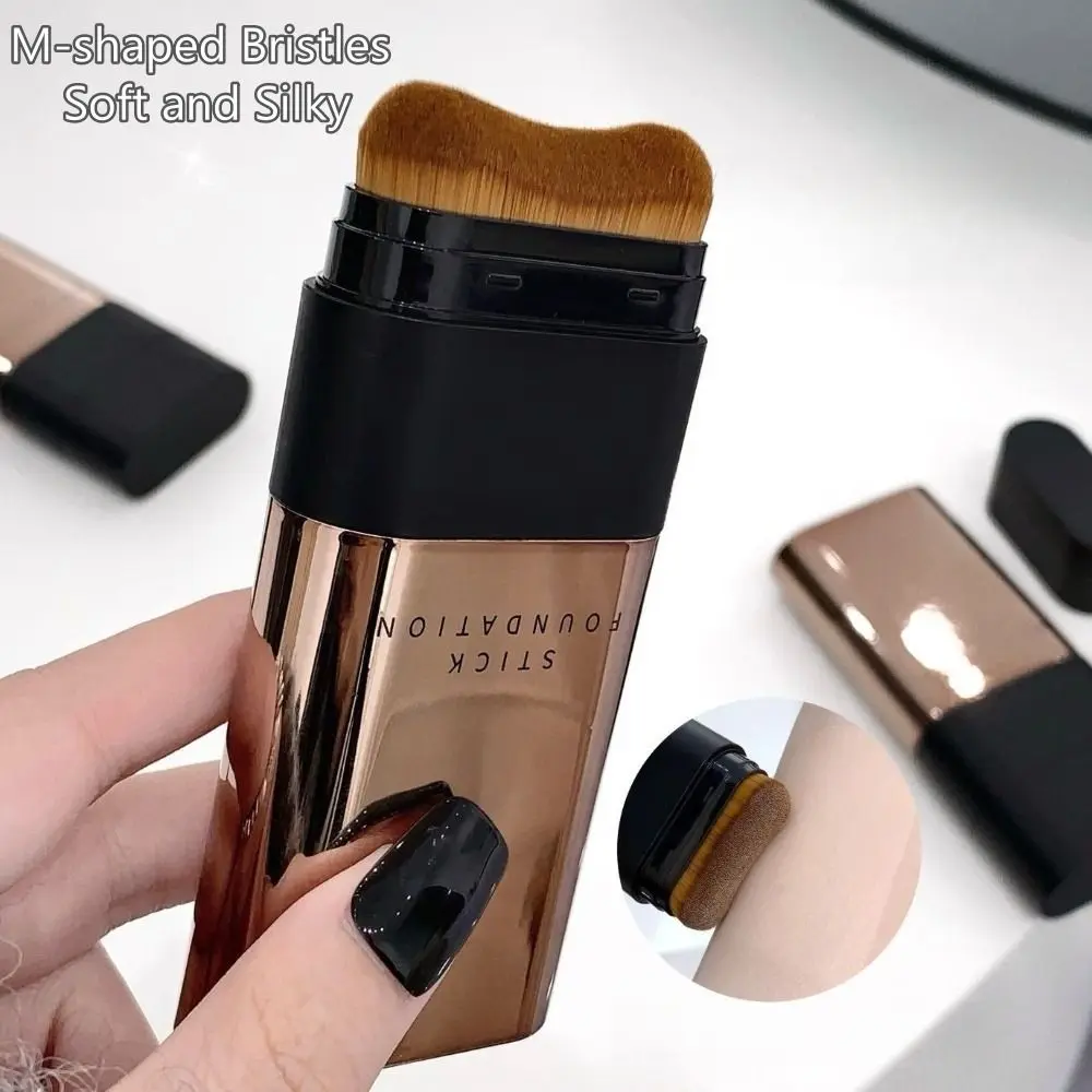 Bâton de fond de teint beauté pour la peau, velours humide, Double extrémité, cosmétiques pour le visage avec brosse, correcteur léger longue durée