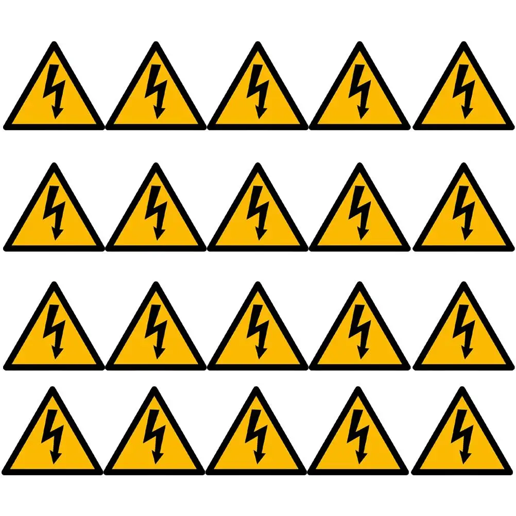 20 hojas de pegatinas de precaución, etiquetas de paneles eléctricos, advertencia para seguridad, calcomanía de alto voltaje