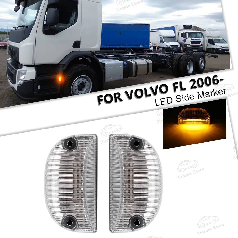 

2PCS For Volvo FL FE 2006- LED Side Marker Light Turn Signal Indicator Blinker Lamp OEM#:1404747/1626101/21371832/5001834565