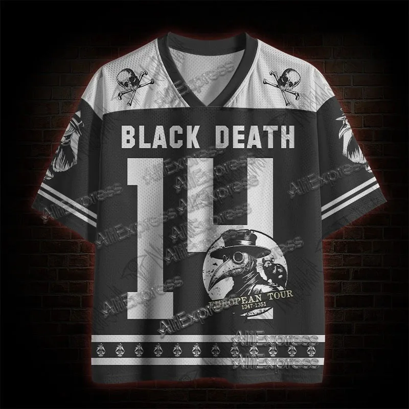 (ZZ) New Dark Series, Street Trendy Quick Drying Mesh Jersey, Sports Breathable Adult V-neck T-shirt, Handsome and Comfortable