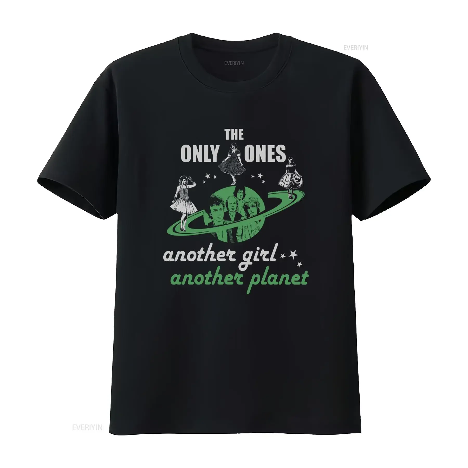 The Only Ones Another Girl Planet Women's T Shirt Retro Style with Planetary Design vintage Washed Soft Casual