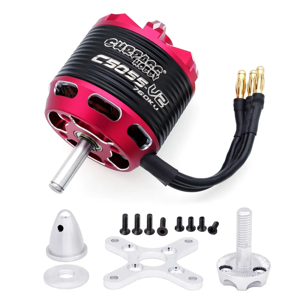 Surpass Hobby C5045 C5055 C5065 V2 Outrunner Brushless Motor 2-6S w/60A 80A 100A Brushless ESC for RC Aircraft Plane Multicopter