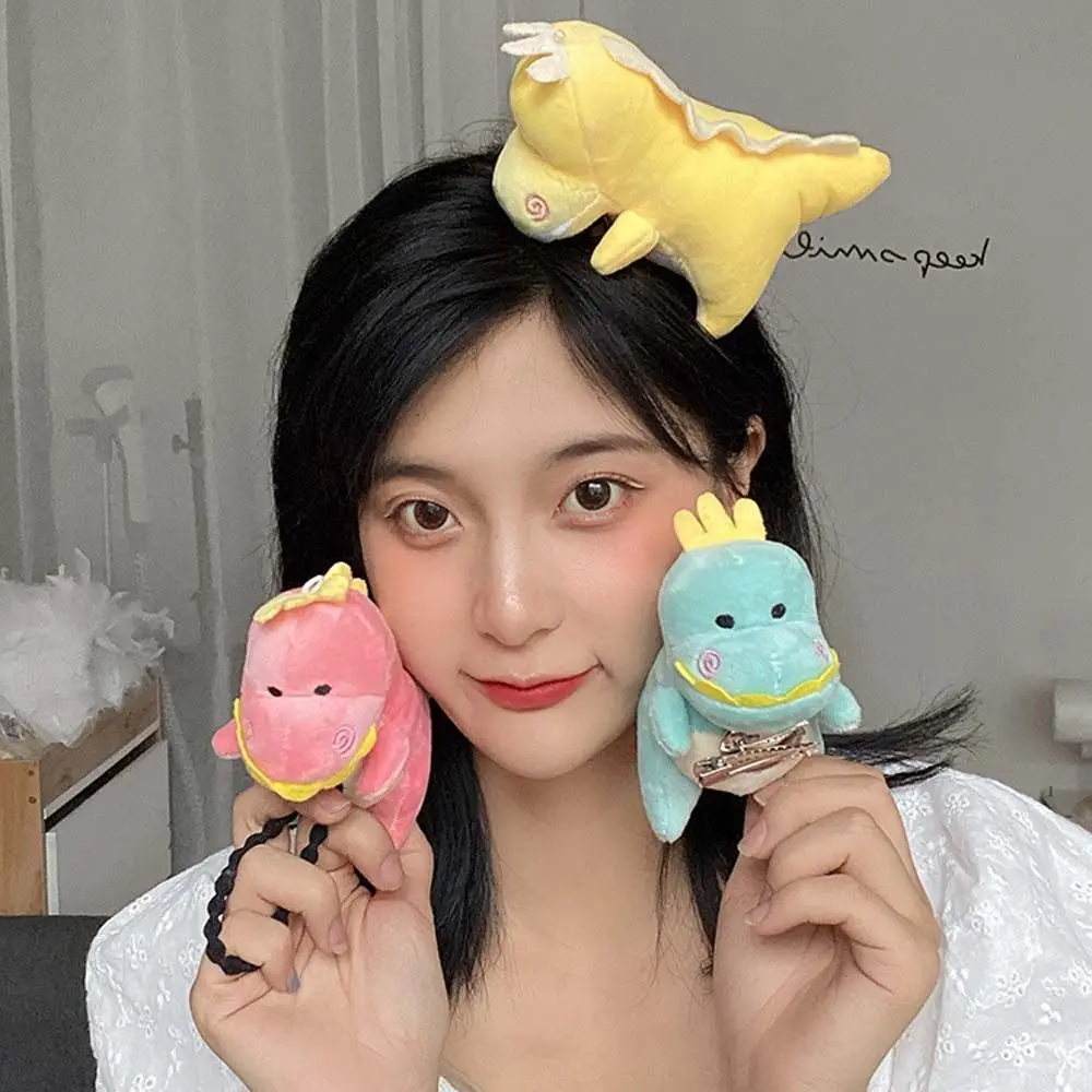 

Women Cartoon Plush Doll Dinosaur Pink Yellow Blue Korean Style Dinosaur Hairband Hair Rope Dinosaur Brooch Dinosaur Hairpin