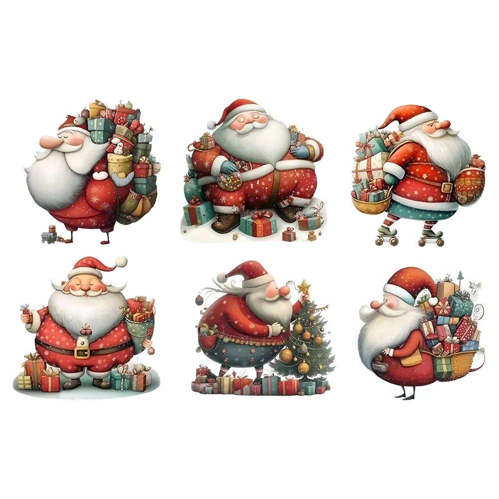 OZ3831#Cartoon Santa Claus Gives Gifts Bright Bathroom for Home Decoration, Vinyl Decals, Art Wall Paper, Indoor Use