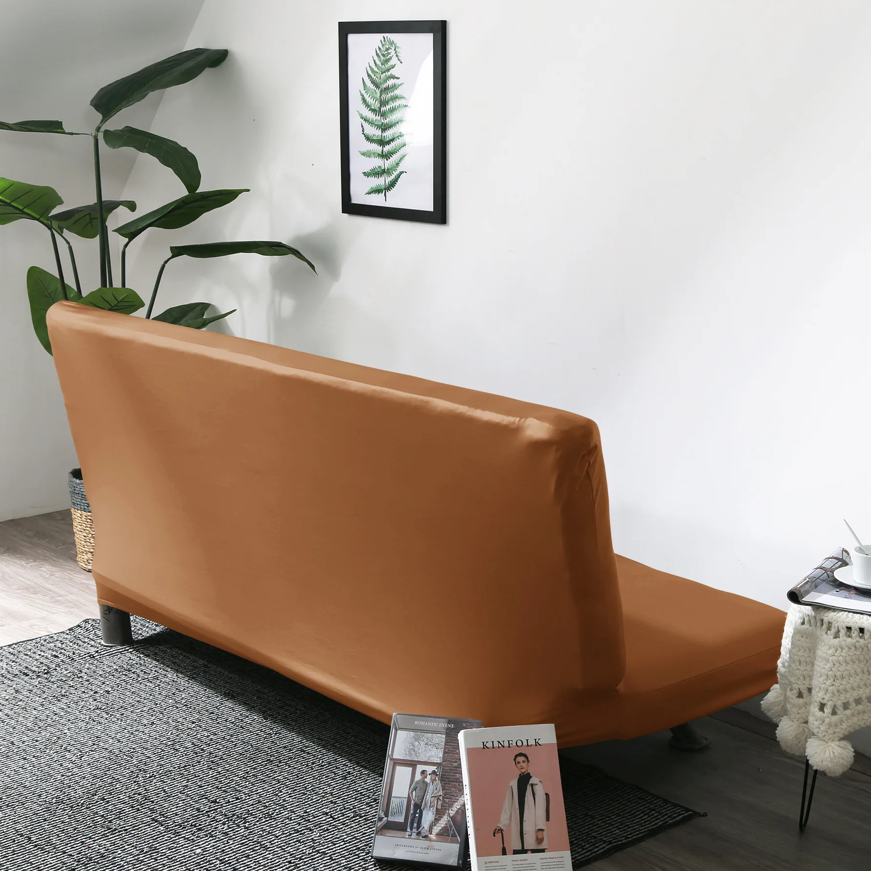 PU Leather Without Armrest Slipcover Elastic Sofa Bed Cover Anti-dirty Folding All-inclusive Couch Cover Pet Furniture Protector