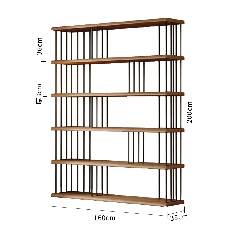 Nowoczesne proste regały z litego drewna Wielowarstwowe przechowywanie Przegroda biurowa Praktyczna półka ekspozycyjna Meble domowe WKBS