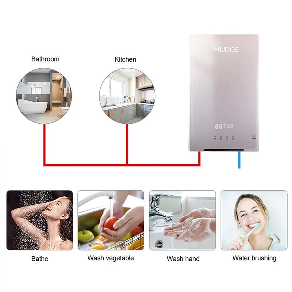 10-12KW15kW Bathroom Wall Mounted Electric Bath Water Heater Instant Hot Water Heater For Shower