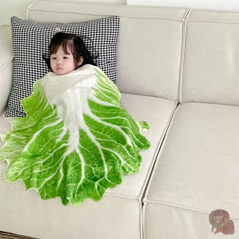 Baby Cabbage Blanket Funny Cabbage Blanket Flannel Leisure Living Room Creative Baby Wrapped Blanket Quilt Tiktok Same Style