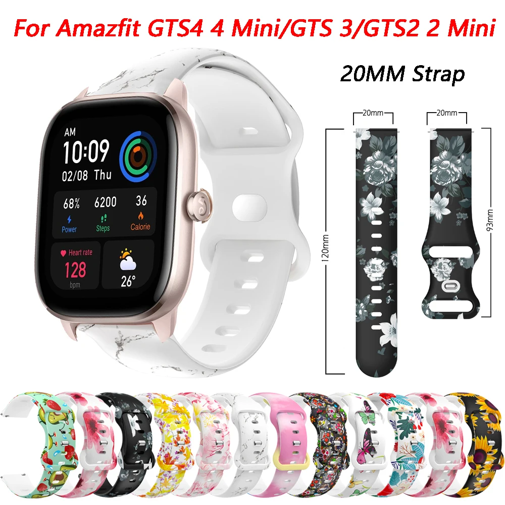 20mm Silicone Watch Band Correa For Amazfit GTS 4 Mini/GTS4 2/3/2e GTS2 Mini Strap Smartwatch Wristband GTR 42mm Bracelet