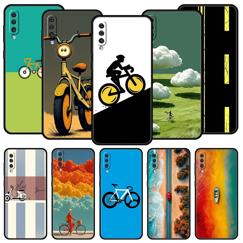 Bicycle Bike Sport Phone Case For Samsung A56 A36 A26 A24 A12 A14 A16 A50 A70 A22 A40 A32 A34 A54 A42 A52 5G A06 Cover