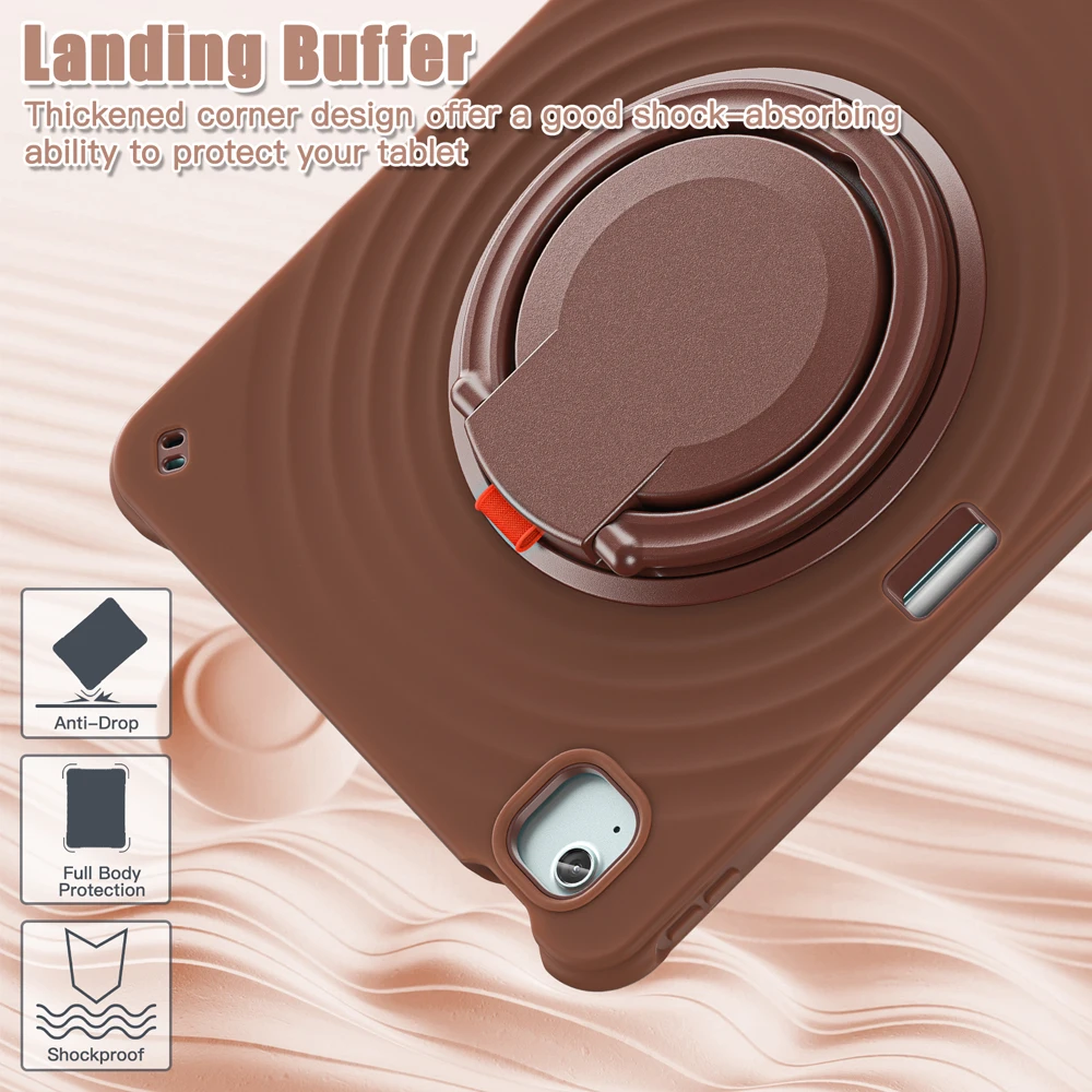 حافظات تابلت تموج لجهاز iPad Air 13 2025 2024 حافظة iPad Pro 12.9 2022 2021 6th 5th 4th 3rd غطاء تدوير حامل الكمبيوتر غلاف من السيليكون #1