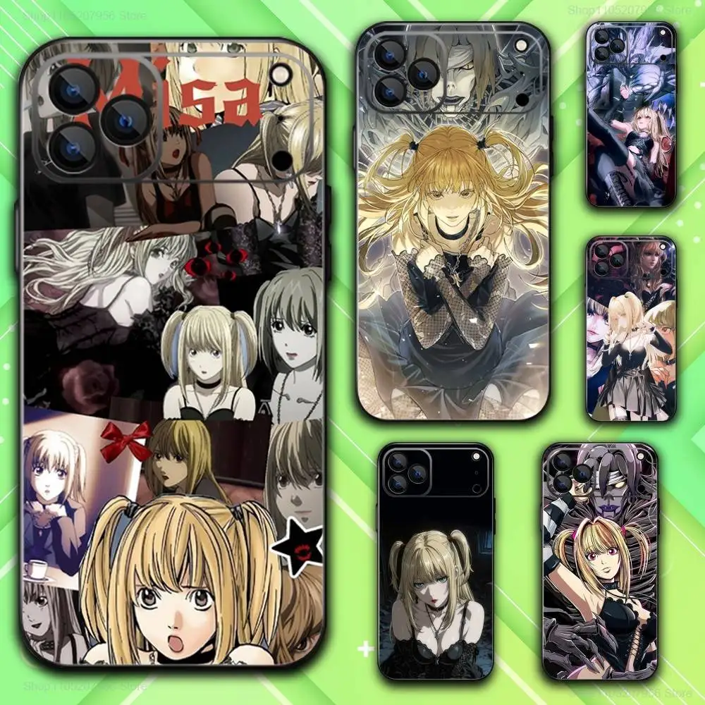 

D-Death Misa N-Note Phone Case For iPhone 17,16,15,14,13,12,11,Plus,E,Air,Pro,Max,Mini Black Cover