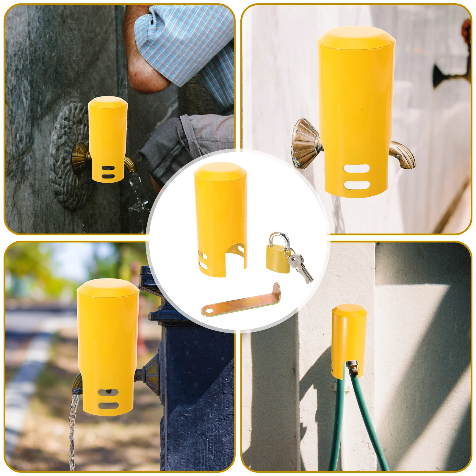

Water Faucet Lock Outdoor Heavy-Duty Simple Installation Weatherproof Tap Lock Cover for Yard Patio Anti-Theft and Child Safety