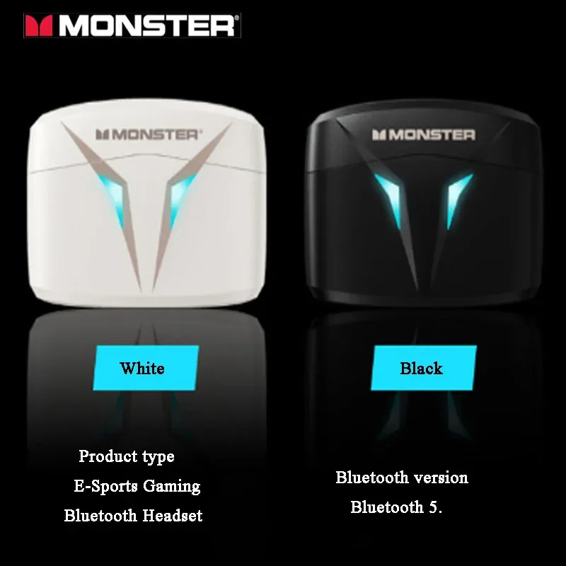 Brand MONSTER Wireless Bluetooth Headphones in-ear 5.2 Version E-sports Games Noise Reduction Dynamic Sound Quality Earphones