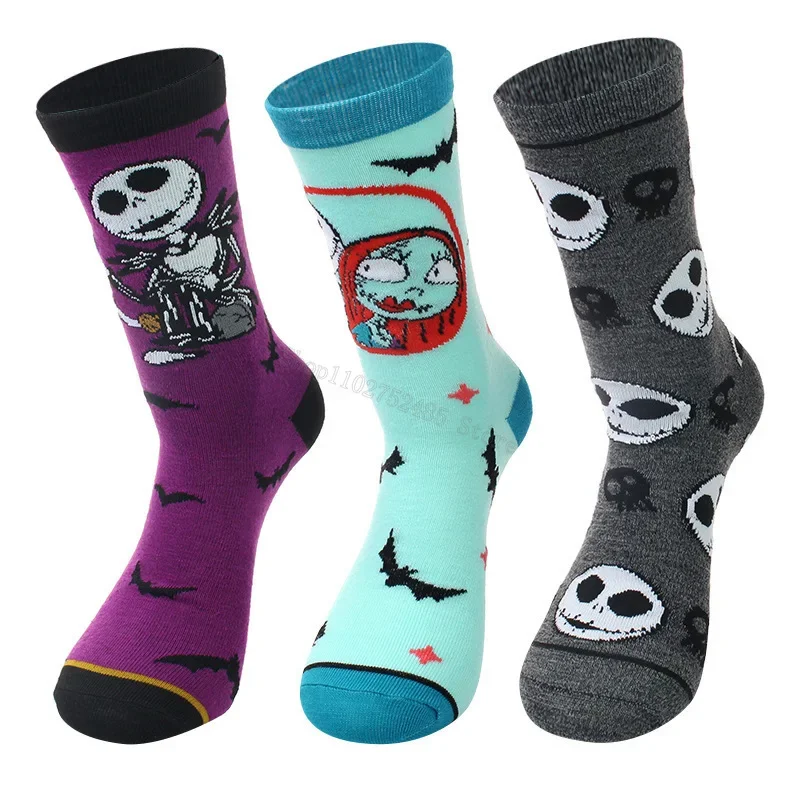 Koszmar przed świętami Bożego Narodzenia Pończochy Jack Skellington Drukuj dla mężczyzn Kobiety Moda Outdoor Sports Długie skarpetki Prezent świąteczny