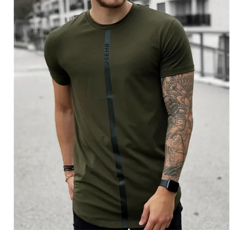 2024 NEW Summer Running tight men T Shirt Short Sleeve cotton Bodybuilding Sports T-Shirt Fitness sportswear Men Gyms Tees Tops