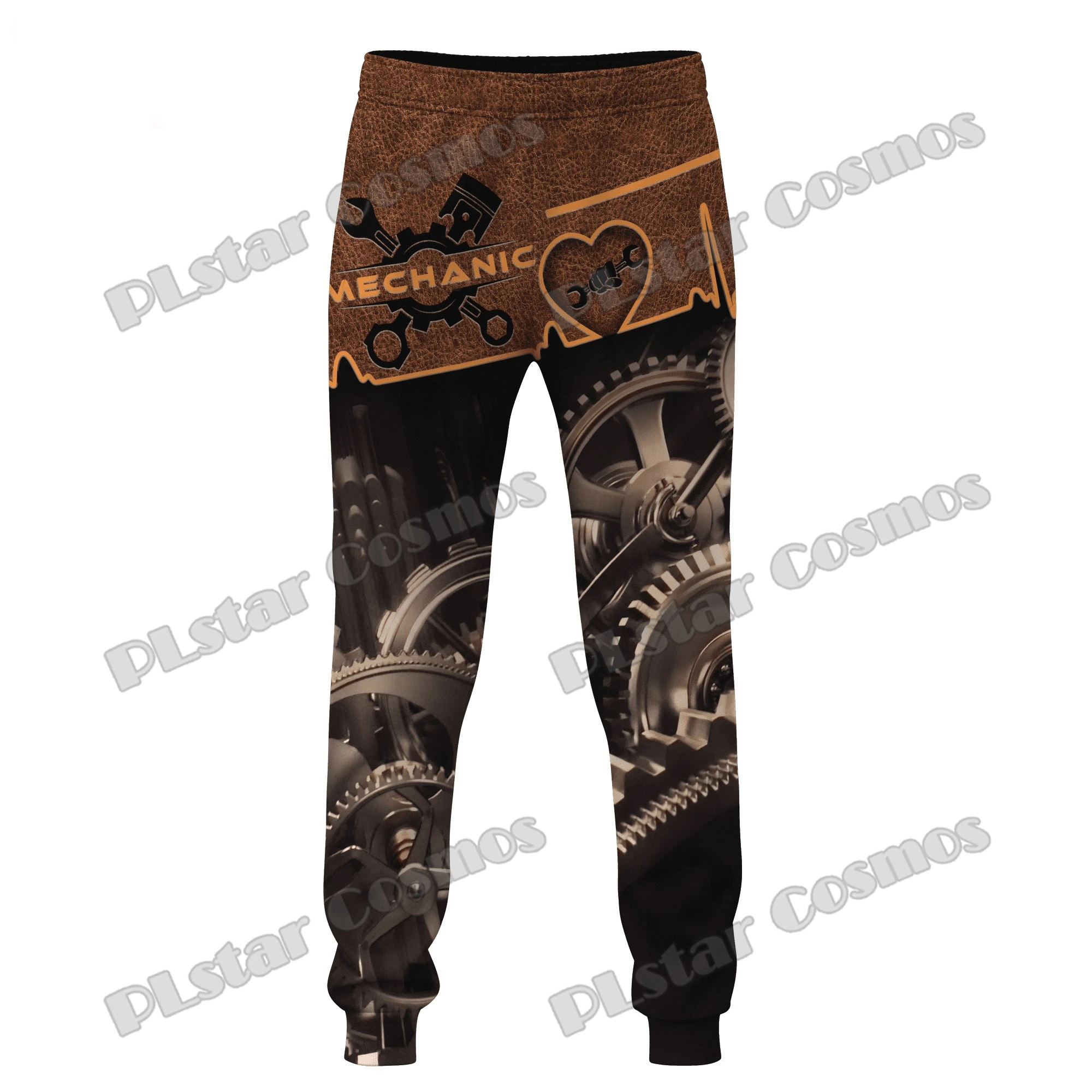 PLstar Cosmos Mechanic and Eb3D All Over Printed Men's Jogger Pants, Unisex Casual Survêtement, Fashion, Automne, MP15