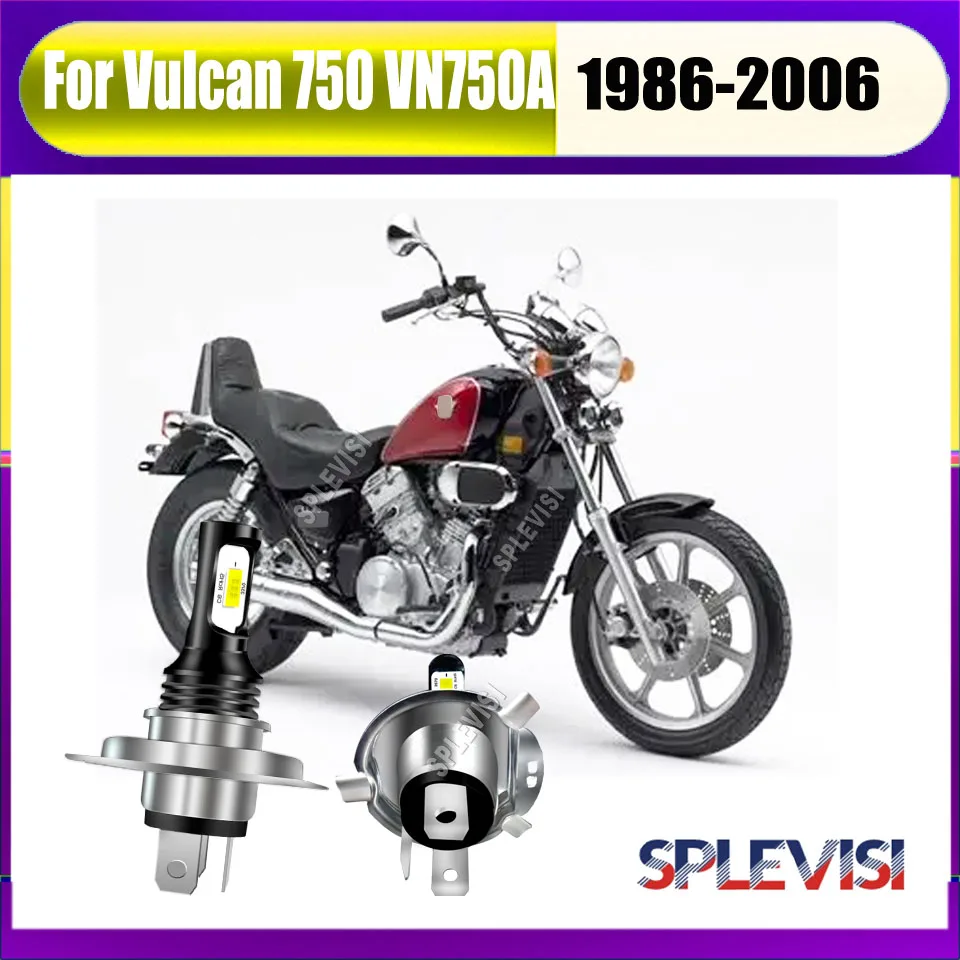 

2x 9003 H4 LED Whtie Headlight - replicates the 1:1 beam pattern of factory halogen For Kawasaki Vulcan 750 VN750A 1986-2006