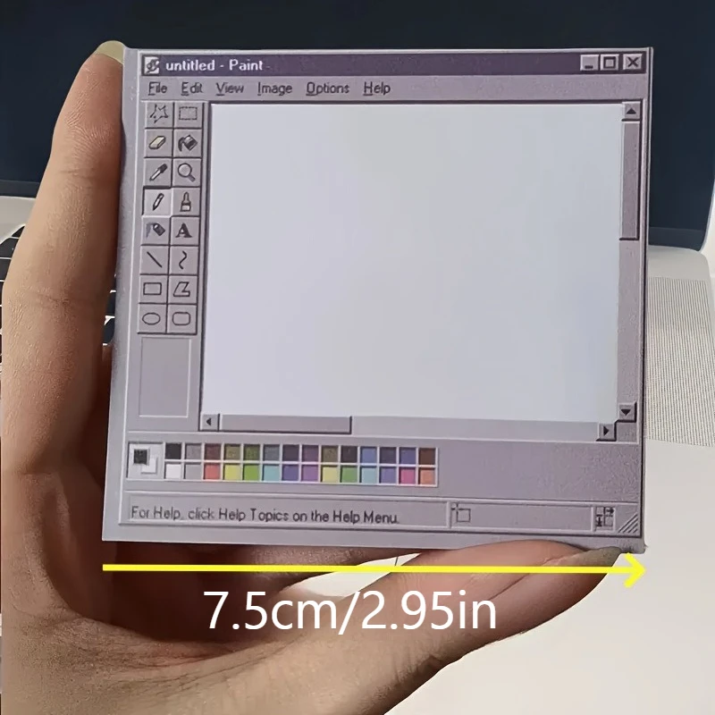 Retro computer pattern sticky notes 50 sheets, square, for office, handcraft and painting