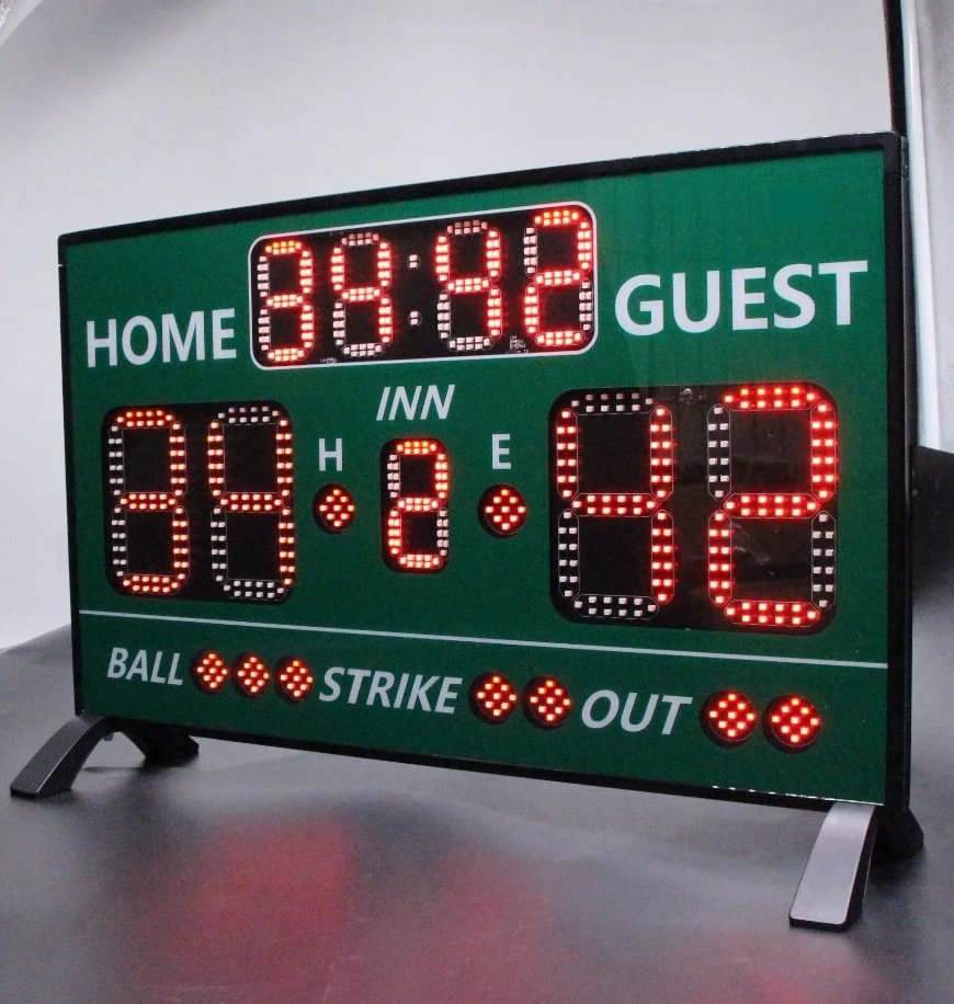 Daily Training Baseball Digital Scoreboard with Remote, LED Electronic Softball Score Board with Game Time Inning Display