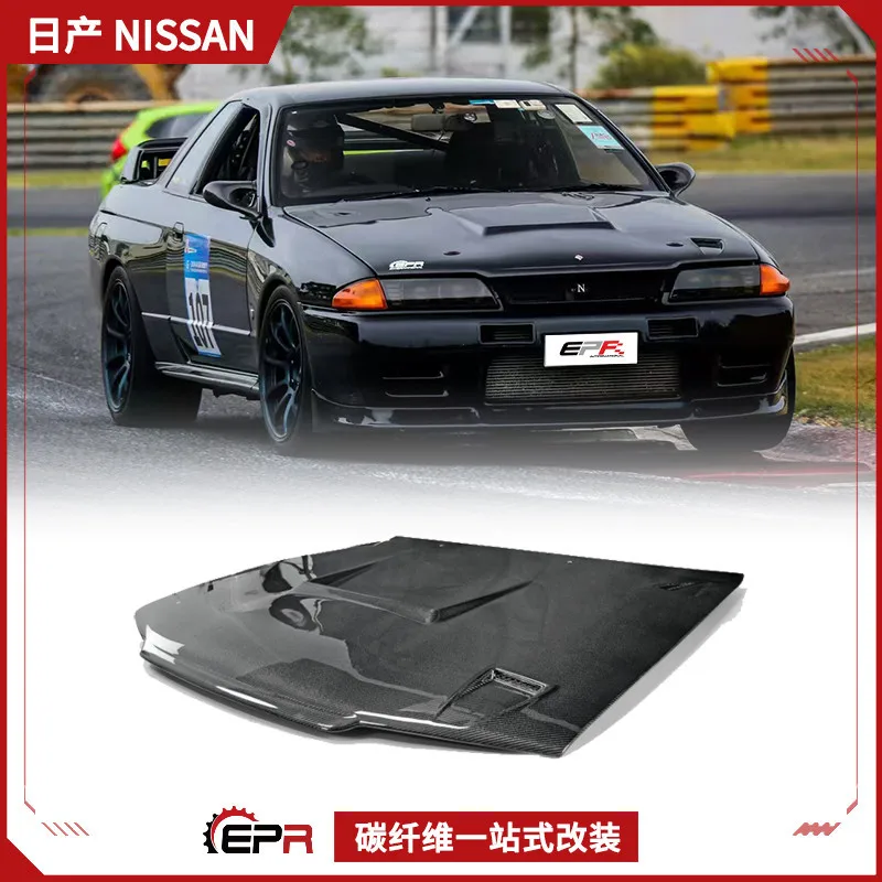 

Подходит для Nissan GTR R32 EPA, перфорированный передний капот из углеродного волокна, модификация теплоотдачи капота