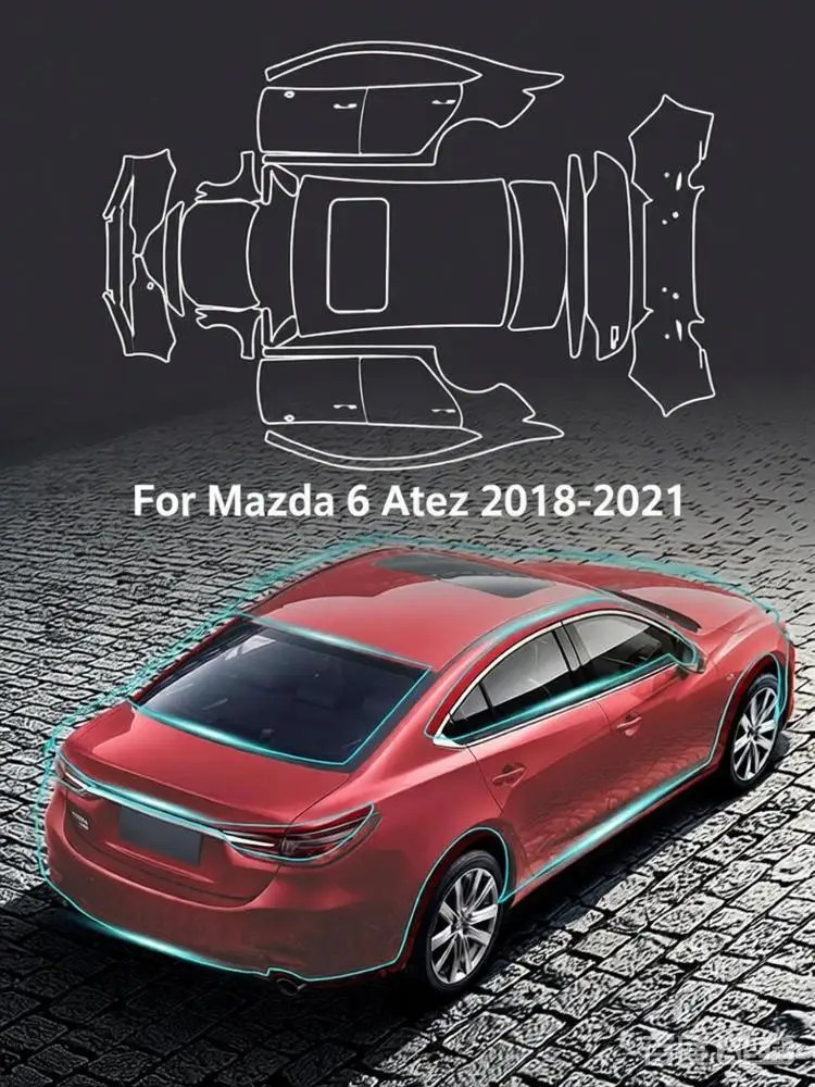 

For Mazda 6 Atenza 2018-2021 TPU Paint Protection Film Self-Healing Matte Clear Bra Pre-cut PPF Car Body Anti-Scratch Resistant