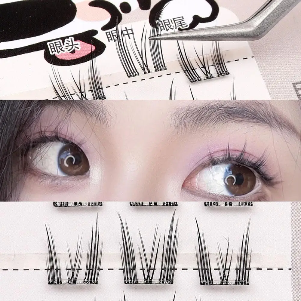 DIY Self-Adhesive Cluster Lashes 6 Rows Glue-Free Manga Style Sectioned Eyelashes Natural False Eyelashes Multiple Styles 2026