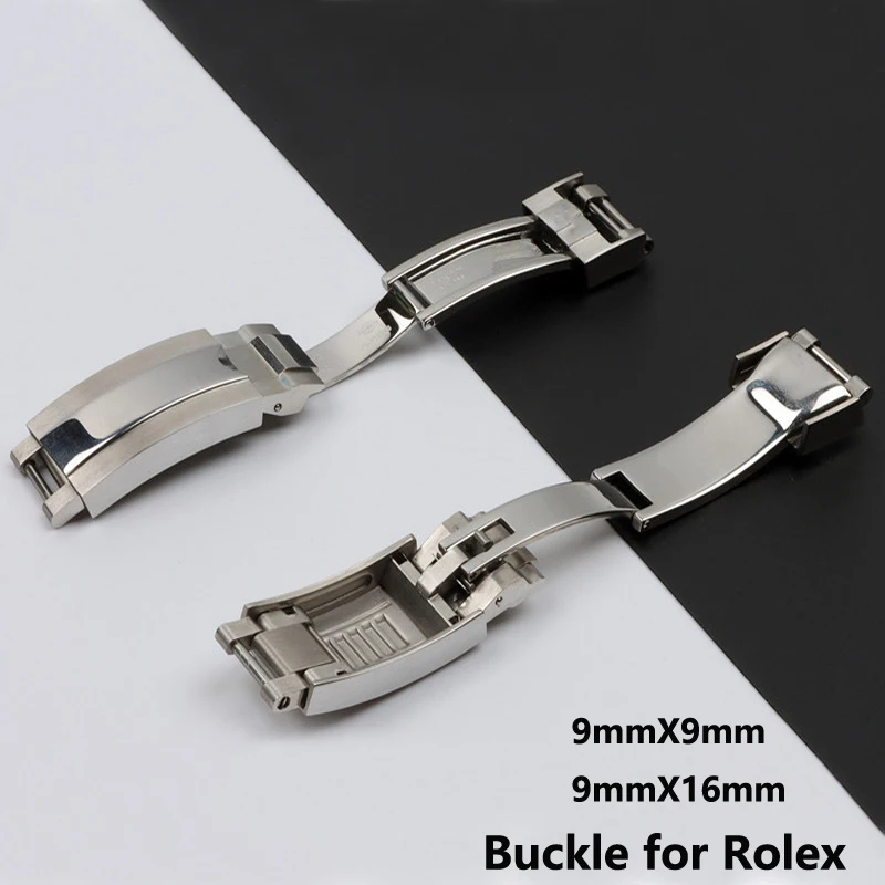 

904 Stainless steel Slider lock Watch Clasp For Rolex SUBMARINER GMT Yacht-Master Fine-tuning Pull Button Buckle 16X9mm 9X9mm