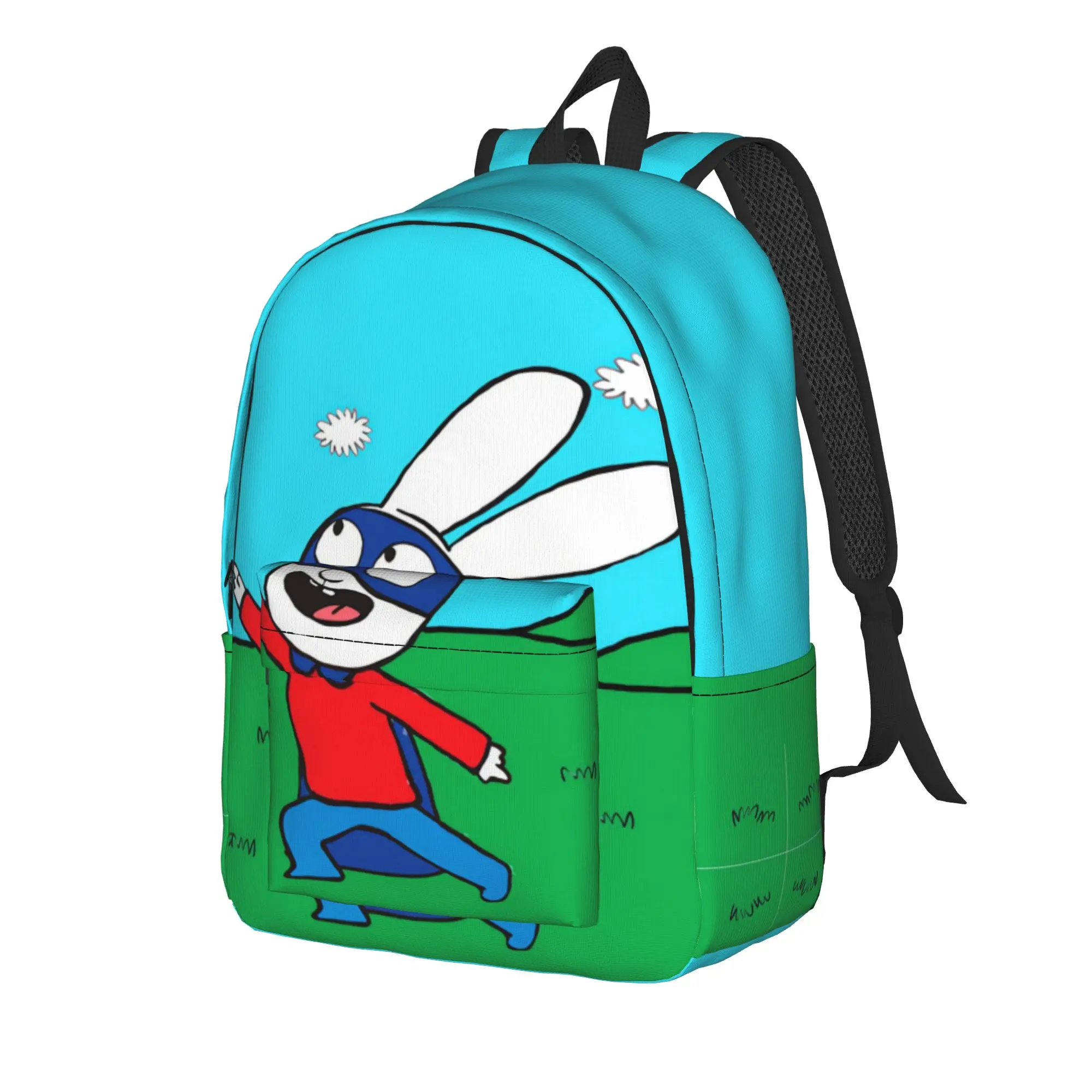 Simon Super Rabbit Backpack  Fun Backpacks Women Men Outdoor Pattern School Bags Custom Rucksack