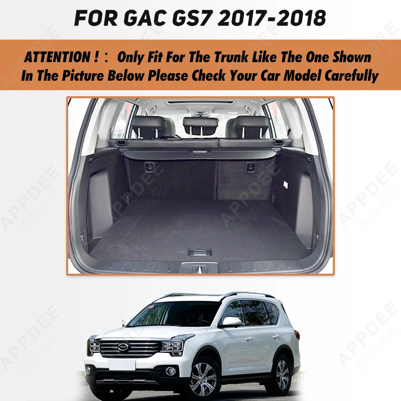 Auto Full Coverage Trunk Mat For GAC Trumpchi GS7 2017 2018 Car Boot Cover Pad Cargo Liner Interior Protector Accessories