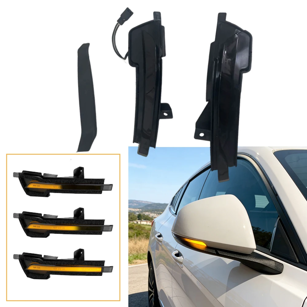 

2Pcs Rearview Mirror Turn Signal Light LED Dynamic Side Mirror Lamp For Ford Mustang 2015-2023 FR3Z-13B374-A FR3Z-13B375-A