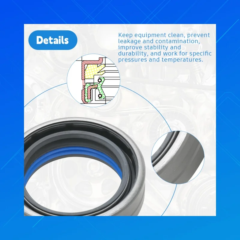 37x52x14.6mm COMBI SF6 Composite Oil Seal DMHUI Shaft Seal Fit for Corteco 12019338B Agricultural Machinery Parts