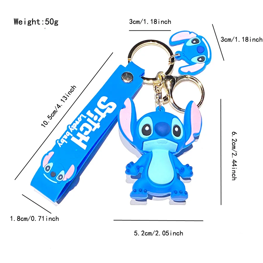 5Set 20PCS Wholesale Stitch Disney Keychain Figure Toy Cute Supple Cartoon Character Toy Keychain Pendant Fan Kid Birthday Gifts