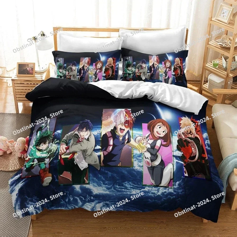 My Hero Academia Bedding Sets Midoriya Izuku Bakugou Katsuki Pattern Duvet Cover Pillowcase EuropeAustraliaUSA Queen King Size