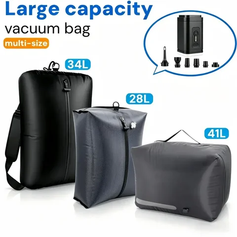 Vacuum Storage Bags Multi-Size Outdoor Vacuum Compression Bags,Camping Travel Clothing Storage Bag,Lightweight,Save Space Organizer for Hiking Trips