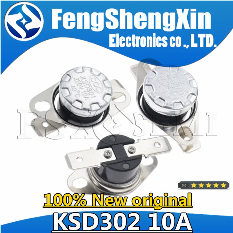 KSD302 10A 250V 0-150 degree Ceramic KSD301 Normally Open Close Temperature Switch Thermostat 0 5 10 40 50 75 85 100 130C 150C