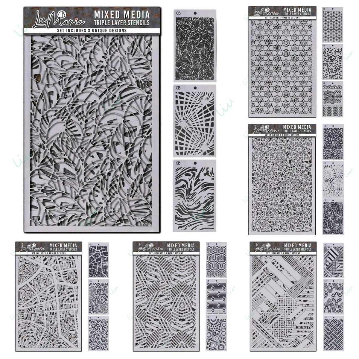 

2025 May New Products Triple Layer Stencil Mix - Set #1-6 Metal Cutting Stencils for DIY Handmade Diary Albums Holiday Gift