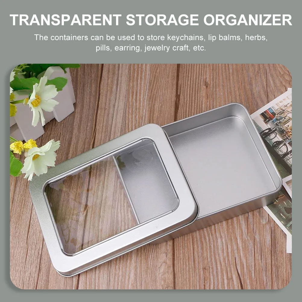 4Pcs USB Flash Drive Storage Tinplate Boxes Durable Rectangular Storage Organizer for Keys Jewelry Pills Cigarettes