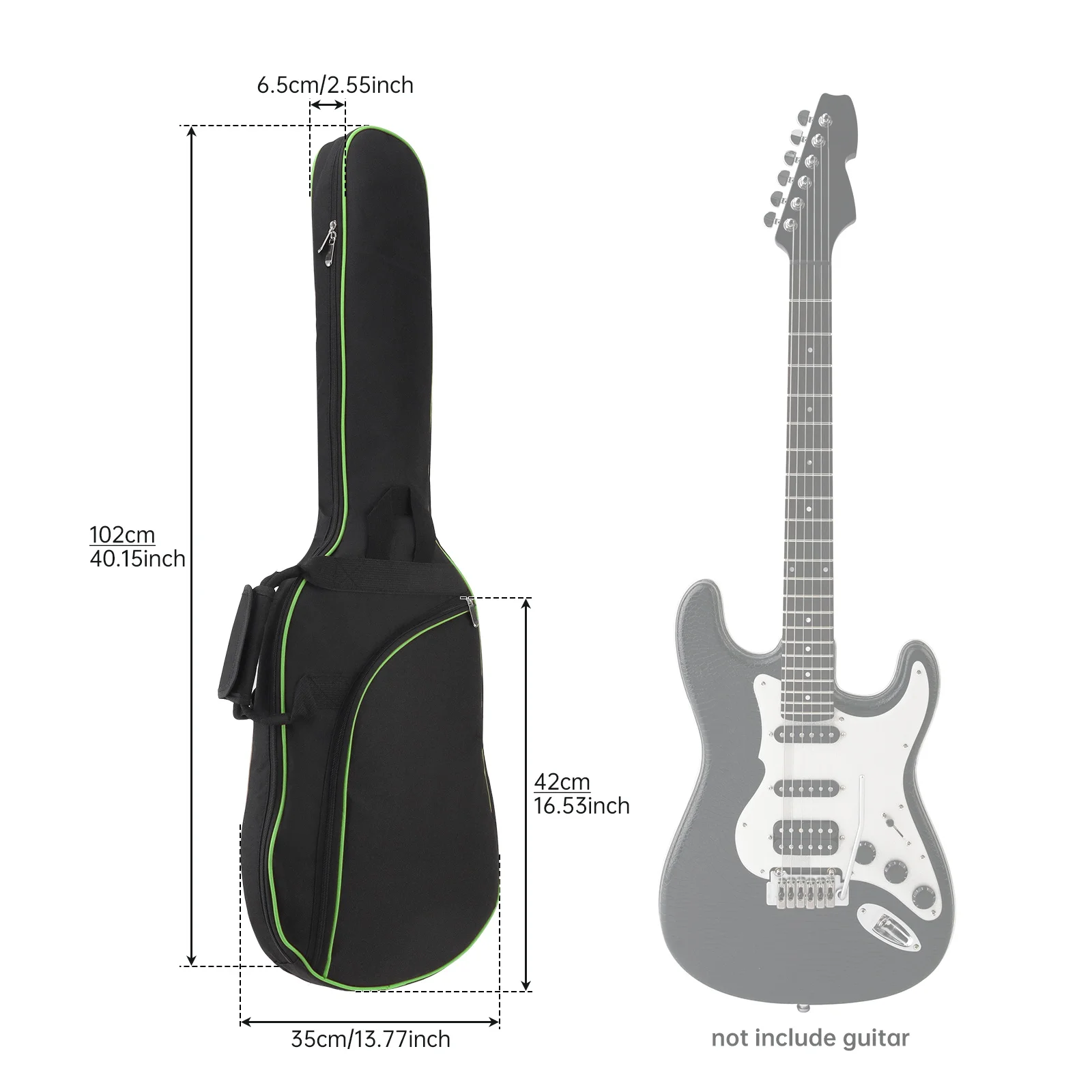 39-48 Zoll Oxford Stoff Pad 8-10mm Baumwolle Verdickung Doppel Riemen E-gitarre E-bass Fall, wasserdichte Abdeckung Rucksack – Detail 3